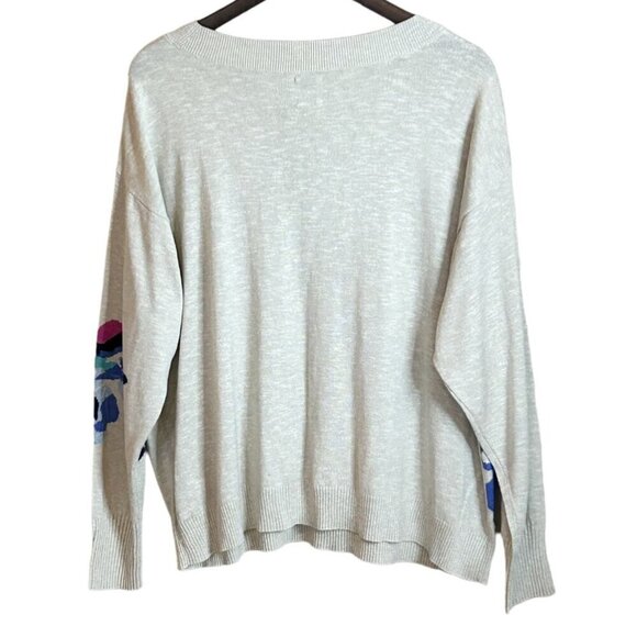 Nic+Zoe Women's Blooming Flowers V Neck Floral Art to Wear Sweater Size XXL NWT - Picture 5 of 9